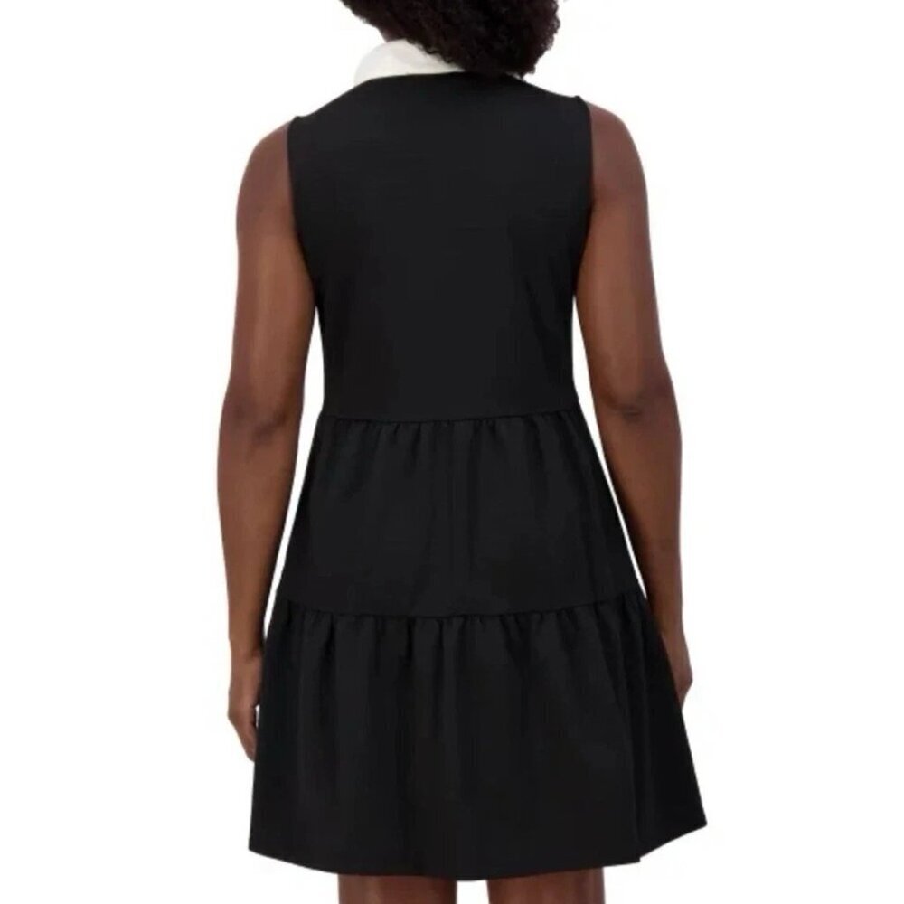 NWOT Nautica Jeans Women's Size L Sleeveless Tiered Black Dress Knee Shirt Dress - Picture 2 of 11